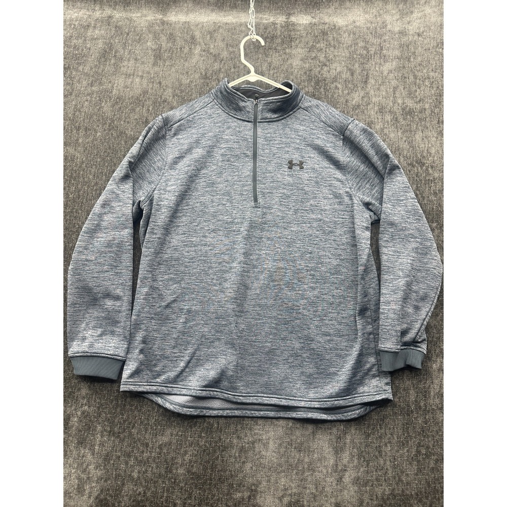 Under Armour Coldgear Fleece Twist Sweatshirt Mens 2XL Gray Lined Quarter Zip